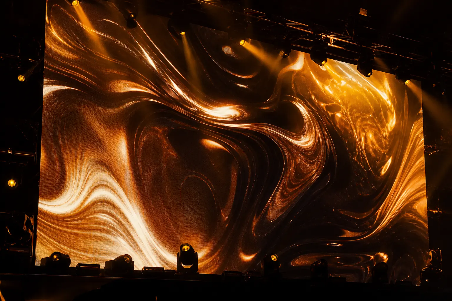 Synchronized LED stage visuals at a live concert